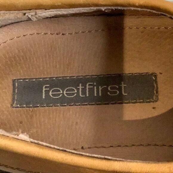 FEETFIRST MENS TAN LEATHER LOAFERS SLIP ONS MADE IN ITALY SIZE 43 - Picture 12 of 13